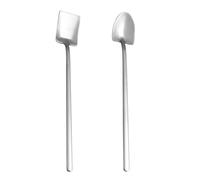 Outanaya 2 Pièces Cuillère à Glace en Acier Inoxydable Anti-corrosion pour Camping, Poignée Longue pour Café et Bar, Cuillère à Mélanger Résistante Rouille