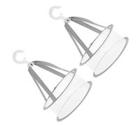 Outanaya 2 Pièces Sèche-éponge de Beauté en Maille Respirante Crochet Pliable pour Séchage Facile sur Coiffeuse Voyage, Panier Suspendu Gris en Tissu