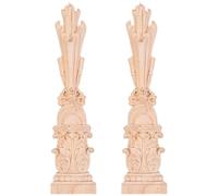 Outanaya Applique Décorative en Bois pour Meubles et Cheminée, Lot de 2 Pièces en Bois Khaki avec Résistance Choc, Adaptée pour Décoration Européenne d'Intérieur