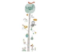 Outanaya Autocollant Mural Toise Animaux en Forêt Colorée, Décoration Pvc Créative et Fonctionnelle pour Chambre D'garçon et Filles et Maternelle, Suivi Croissance Facile