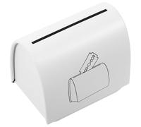 Outanaya Boîte à Déchets Métalliques pour Lames de Rasoir, Boîte de Rangement en Métal Blanc Imprimé, Conteneur Hermétique pour Salon de Coiffure, Support à Déchets de Rasage
