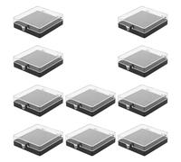 Outanaya Boîte de Présentation pour Badges en Plastique avec Mousse et Couvercle Rabattable, Design Compact Rectangulaire, Lot de 10 Pièces pour Épingles et Pin's