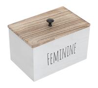 Outanaya Boîte de Rangement Hygiénique en Bois avec Couvercle, Portable et Facile à Nettoyer, pour Produits Féminins et Usage Quotidien en Chambre ou Voyage