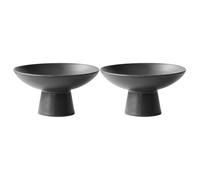 Outanaya Bols à Fruits Plateau de Service Ensemble de 2 Pied Noir en Céramique Multi-usage Lors de Fêtes ou Célébrations Cuisine et Décoration Intérieure