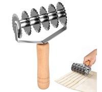 Outanaya Coupe-pâte en Acier Inoxydable Outil à Couper Nouilles Confortable Manche en Bois Ergonomique pour Découpe Précise Cuisine