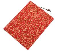 Outanaya Couverture de Livre pour Protéger Bords Vie Privée en Tissu Rouge Motifs Floraux Dorés Étuit Fait Main Ajustable pour Cahiers et Livres en Commercial