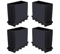 Outanaya Embout Escabeau 40x20 en Caoutchouc Noir Antidérapant, Design Épais Facile à Fixer, Housses de Protection pour Échelles, Lot de 4 Pièces pour Pieds D'échelle Sûrs