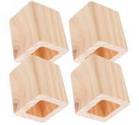 Outanaya Khaki Rehausseur Pied de Chaise 4 Pièces en Bois | Meuble, Rehausseur pour Table, Blocs de Rehaussement de Meubles, Pied Rehausseur Canapé, Pied pour Meuble