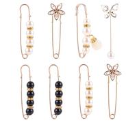 Outanaya Lot de 8 Broches Décoratives pour Femme, Broches Réglables Anti-dérapantes pour Ajuster la Taille de Jupe et Pantalon, Accessoires Pratiques pour Fêtes, Mariages et Usage
