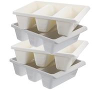Outanaya Organiseur de Chaussures en PP Blanc 4pcs Compartiments, Design Simple et Généreux, Protège et Optimise l'espace de Rangement pour Salon