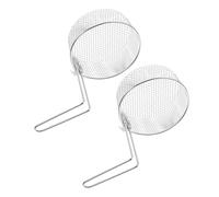 Outanaya Panier de Friteuse en Acier Inoxydable 2l Poignée, Lot de 2 Paniers Ronds pour Friture Rapide Cuisine Maison ou Barbecue