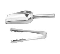 Outanaya Pelle à Glace et Pinces Alimentaires en Acier Inoxydable 2 Pcs, Bord Épais Lisse, Inoxydable, Accessoire la Cuisine pour Barbecue et Buffet