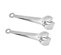 Outanaya Pinces à Glaçons et Service de Sucre Cube en Acier Inoxydable Argenté Lot de 2 Poignée Flexible et Largeur Réglable pour Buffet, Café