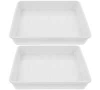 Outanaya Soucoupe Carrée 40x40 en Plastique Blanc, Lot de 2, Fond Plat pour Bonsaïs et Pots Percés, Protège Les Surfaces Intérieur et Extérieur