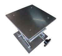 Outanaya Table Élévatrice en Acier Inoxydable 100x100mm Base Large et Réglage par Vis pour Garage et Atelier