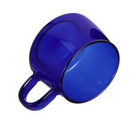 Outanaya Tasse en Verre Borosilicaté 250ml avec Anse Bleu, Design Élégant et Résistant pour Boissons Chaudes, pour Café et Thé Quotidien