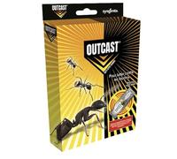 Outcast Boîte Appât Anti Fourmis en Gel - Piège Intérieur & Extérieur - Élimination Colonies Fourmi - Action Retardée - 3 Pièges Prêts à l'emploi