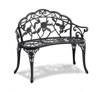 VEVOR Banc de Jardin 98,7 cm, Banquette d'Extérieur en Métal, avec Capacité de Charge 218 kg, avec Dossier et Accoudoirs, Assemblage Facile, Mobilier pour Patio Terrasse, Parc, cour, Porche d'Entrée