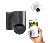 Outdoor Camera grise - Caméra de surveillance extérieure wifi - 1080p Full HD - Sirène 110 dB - Branchement possible sur luminaire existant