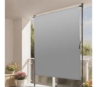 Outdoor Cordless Roller Shade, Exterior Patio Roll Up Blinds, Shade Cloth UV Protection for Porch Gazebo Pergola Balcony Backyard(Light Gray,120cm/4ft)