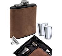 OUTDOOR SAXX Ensemble flasque aspect cuir sauvage 175 ml + 2 gobelets à liqueur, entonnoir dans une boîte cadeau