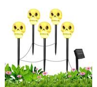 Outdoor Solar Halloween Decorations | 5 Pieces Waterproof Spooky Lamp | Solar Skeleton Yard Stake For Landscape Thanksgiving Haunted House Tombstone | Gate Sidewalk Event Lawn Pathway Balcony