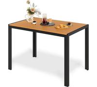 Outdoor Table à manger - Table de jardin - Structure en aluminium - Plateau de table à lamelles en bois composite - Planches 6,5×10 cm - Dimensions 110×70×73 cm - Pour 6 personnes - Gris