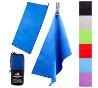 Outdoor World Serviette de Bain en Microfibre séchage Rapide, compacte, Ultra légère pour Natation, randonnée, Camping, Yoga, Sport 160 x 80cm (Bleu Foncé, Grand)