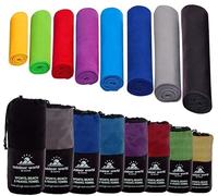 Outdoor World Serviette de Bain en Microfibre séchage Rapide, compacte, Ultra légère pour Natation, randonnée, Camping, Yoga, Sport 200 x 100cm (Noir, XX-Large)