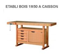 Outifrance - Etabli de menuisier L: 1.5 x 0.5M - Caisson 4 tiroirs + presse + 1 Porte OUTI G