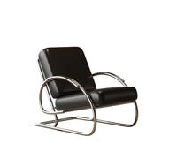 OUTIFUOTPP Canapé Simple Minimaliste Italien, Chaise créative en Acier Inoxydable, Design, de Loisirs paresseuse for café(Black)