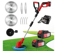 OUTIGO Decespugliatore a Batteria, Tagliabordi tagliaerba a Batteria, 2 Batteries 21 V * 4000mAh, Coupe-Bordures électrique 3 en 1, Manche télescopique Pliable, débroussailleuse de Jardin sans Fil