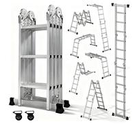 OUTIGO Echelle multifonctionnelle Echelle pliante Echelle télescopique Echelle à cadre A 4x3 350cm Echelle d'appui Escabeau Echelle de ménage en aluminium