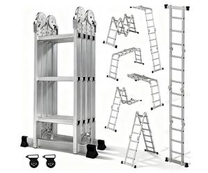 OUTIGO Echelle multifonctionnelle Echelle pliante Echelle télescopique Echelle à cadre A 4x3 350cm Echelle d'appui Escabeau Echelle de ménage en aluminium