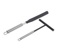 Outil à Crêpes Professionnel en Acier Inoxydable, Lot de Set de Noir | Design Ergonomique, Usage Facile, Nylon Inclus, pour Magasins Alimentaires et Restaurants, Style Créatif