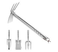 Outil à main de jardin,4 pièces en acier inoxydable multifonctionnel, hachoir à creuser, râteau, outils de jardin - pour femmes âgées hommes adultes jardiniers pelouse parc arrière-cour
