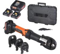 Outil à sertir et kit de batterie SucceBuy, outil de sertissage électrique pour tubes avec mâchoires M15, M22, M28, 2 batteries 20 V 2,0 Ah, chargeur rapide, sac de transport