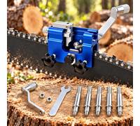 Outil Affûtage Chaîne Tronçonneuse, pour STIHL MS251 | Outil manuel compact avec système de serrage, manivelle et têtes abrasives pour entretenir les dents de chaîne.