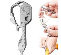 Outil Clé Multifonction 24 en 1 | Extérieur Portable Mini | Ouvre-Bouteille en Acier Inoxydable | Pour Ligne de Coupe, Ouvre-Boîte, etc. (Argent)