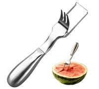 Outil Coupe-Pastèque Trancheur | Gadgets De Cuisine 2-En-1 Avec Poignée Ergonomique - 2-en-1 Coupe-Pastèque & Fourchette - Pour pitaya, mangue, salade de fruits, camping, pique-nique, fêtes, cuisine m