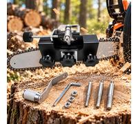 Outil d’affûtage de chaîne, pour Greenworks GD40CS18 | Affûteur manuel à manivelle avec 3 têtes abrasives, réglage de position et accessoires pour l’entretien de la chaîne.