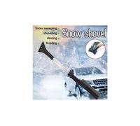 Outil de balayage glace dégivrage longue tige pelle à neige multifonctionnelle portable voiture - noir