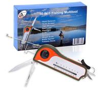 Outil de cadeau de pêcheur Pêche Outil - Crochet Remover Grattoir, Évoluer, mètre à ruban, Appât Cutter, lampe de poche, ciseaux, poids Échelle, décapsuleur, idée de cadeau pour homme femme enfants