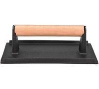 Outil de cuisine en acier forgé - Idéal pour les hamburgers - Cuisson rapide des steaks sans les rendre friables - Dimensions : 20,5 x 10,5 x 7 cm - Manche en bois - Presse à steak robuste