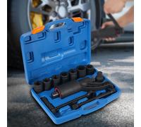 Outil de démontage de pneus - Jeu de clés à écrous de roue avec multiplicateur de couple - 7 douilles - Pour camions/fourgonnettes/remorques - Usage intensif - Pour métal