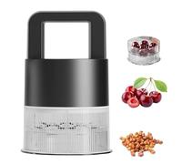 Outil de dénoyauteur de cerises - Appareil de cuisine portable en forme de poussoir - Éliminateur de noyaux de fruits avec protection anti-éclaboussures - Pour , dates, confitures, gâteaux
