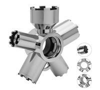 Outil de dépose d'aérateur de robinet en métal 10-en-1 pour M16.5-M28, clé robuste pour aérateur de lavabo Argenté