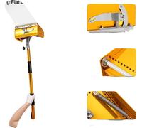 Outil de finition pour plâtrerie sèche, avec manche en bois, tige réglable de 105 à 168 cm, boîtier de grande capacité de 26,5 x 13 x 12 cm, guide d'angle jusqu'à 90°, réglage en 5 positions