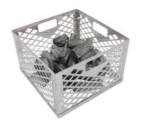 Outil de gril de panier à charbon ďe bois-panier đe gril à charbon d́e bois, support en acier inoxydable, accessoires d̄e poêle combinés dé grilles ďé fumoir décalées avec construction robuste et dura