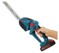 Outil de jardinage 2-en-1 - Taille-haie et sécateur sans fil - 24 V - Rechargeable - Avec 2 batteries - Bleu